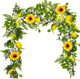 Artificial Lemon Garland, 6.56Ft, Sunflower Lemon Hanging Vines, Artificial Flower Garland for Anniversary Room Kitchen Garden Birthday Wedding Baby Shower Party Table Decor