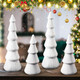 Queekay 4 Pcs Wooden Christmas Tree Tabletop Tree Figurine Unfinished Table Top Christmas Tree Decor for DIY Crafts Peg People Holiday Nature Table Home Decor (White) Queekay 4 Pcs Wooden Christmas Tree Tabletop Tree Figurine Unfinished Table Top Christmas Tree Decor for DIY Crafts Peg People Holiday Nature Table Home Decor (White)