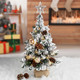 24 Inch 2FT Snowy Mini Christmas Tree, Small Tabletop Flocked Tree with LED Lights, Pine Cones, Balls, Star Tree Topper, Mini Box and Cloth Bag Base, Xmas Decorations (Mini Christmas Tree)