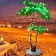 7FT Artificial Lighted Palm Tree, Light Up Tropical Fake Palm Tree for Indoor, Outdoor, Christmas, Hawaiian, Jungle, Home Party, Pool, Beach, Patio Decor