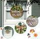 Interchangeable PVC Faux Wood Seasonal Welcome Sign, Rustic Round Wood Wreath Wall Hanging Outdoor for Housewarming , Seasons Holiday Fall Halloween Christmas Decoration.(Size: 12")