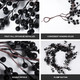 RECUTMS Artificial Berry Christmas Garland Faux Fireplace Garland for Mantle with 30 LED Fairy String Lights Indoor and Outdoor Home Garden Tree Party Fireplace Wall Decoration (Black)