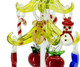 Red Co. 5.5" Glass Christmas Tree Tabletop Display Decoration with Assorted Glass Ornaments, Holiday Season Decor, Set of 2