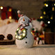 Christmas Snowman Decor Christmas Figurines Resin Snowman Lighted Decorations Indoor Glowing Wreath LED Holiday Light Up Snowman Snowman Xmas Decor for Home Kitchen Holiday Party