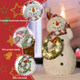 Christmas Snowman Decor Christmas Figurines Resin Snowman Lighted Decorations Indoor Glowing Wreath LED Holiday Light Up Snowman Snowman Xmas Decor for Home Kitchen Holiday Party