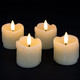 Rhytsing 2" Ivory Flameless Votive Candles Real Wax Dripping Design, LED Faux Battery Operated Tealight Candles with Timer for Christmas Wreath - Set of 4