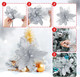 Riceshoot Poinsettia Flower Artificial Poinsettia with Clips Christmas Decor Glitter Poinsettia Christmas Ornaments Christmas Tree Flower Decoration with Stem Xmas Wreath Holiday Home Decor(Silver)