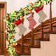 Riceshoot 6 ft Red and Green Christmas Garland with Lights for Mantle Bright Green Whimsical Xmas Garland with Red Green Balls for Front Door Fireplace Porch Table Centerpiece Outdoor Party Decor