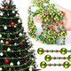 Riceshoot 16 Feet Christmas Tree Bead Garland red and Green Hanging Christmas Tree Garland Pearl Xmas Tree Bead Wreath Ornaments Christmas Party Decorations for Christmas Tree Fireplace