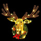 Christmas Light up Wall Decor Deer Head, 28 Inch 3D Hanging Garland, Large Lights up Reindeer Head for Door Window Christmas Holiday Indoor Outdoor Decor, Battery Operated, 8 Modes