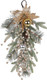 Christmas Teardrop Swags, 20 Inch Artificial Pine Cone Needles Teardrop Wreath with Berries, Ball Ornaments, Poinsettia Swag Garlands for Front Door Window Table Door Decor(Champagne)