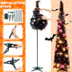 2 Pack 5ft Black Tinsel Halloween Christmas Tree, Pop Up Artificial Pencil Tree Indoor Home Outdoor Party Decorations