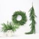 Christmas Wreaths for Front Door 24 Inch Norfolk Pine Wreath for All Seasons Artificial Green Wreath Holiday Decoration for Indoor Outdoor Home Decor