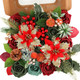 Senseya Artificial Christmas Flowers Poinsettia Combo Set, Mix Silk Flowers Fake Roses with Stems, for DIY Tree Ornaments Xmas Wreath Floral Arrangements Centerpieces Home Christmas Decorations
