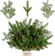 Sggvecsy 34 Pcs Artificial Pine Branches Faux Pine Needles with Pine Cones 19’’ Long Greenery Pine Picks Christmas Twigs Stems for DIY Garland Wreath Xmas Embellishing Home Garden Decoration