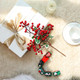 SHACOS 6pcs 14" Red Berry Stems Christmas Holly Berry Branches Green Leaves Stems for Vases Red Berry Picks Xmas s Christmas Tree Decoration Wreath Ornaments DIY Crafts Holiday Home Decor