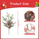 SHACOS 6pcs 16" Pine Stems Christmas Flocked Pine Branches Red Berries Pine Cone Artifical Pine Branches Snow Frosted Large Greenery Stems for Vases Xmas s Christmas Decoration Holiday Home Decor
