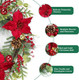 SHACOS 20 inch Artificial Christmas Wreath with Poinsettia Decorated with Green Eucalyptus Pine Cones Red Berries Christmas Balls Pine Needle, Xmas Wreaths for Indoor Outdoor Festival Home Decor