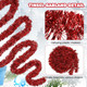 Shappy 393.7 ft 6 Rolls Halloween Tinsel Garland Glitter Wedding Tree Decor Christmas Memorial Independence Day Patriotic Birthday Party Supplies(Red)