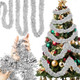 Shappy 196.8 Feet 6 Rolls Christmas Tinsel Garland Glitter Metallic Twist Garland for Xmas Tree Wedding Birthday Party Supplies Hanging Decorations(Silver)