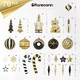 SHareconn 70pcs Christmas Balls Ornaments Set, Shatterproof Plastic Baubles, Ribbon and Tree Topper for Xmas Tree Holiday Wedding Party Decorations with Hanging Strings, Black, White and Gold SHareconn 70pcs Christmas Balls Ornaments Set, Shatterproof Plastic Baubles, Ribbon and Tree Topper for Xmas Tree Holiday Wedding Party Decorations with Hanging Strings, Black, White and Gold