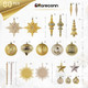 SHareconn 80pcs Christmas Balls Ornaments Set, Contemporary Light Luxury Set, Shatterproof Plastic Decor for Xmas Tree Holiday Wedding Party Decorations with Hanging Strings, Dark and Light Gold SHareconn 80pcs Christmas Balls Ornaments Set, Contemporary Light Luxury Set, Shatterproof Plastic Decor for Xmas Tree Holiday Wedding Party Decorations with Hanging Strings, Dark and Light Gold