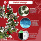 Christmas Wreath Garland for Front Door, Pre-lit Artificial Xmas Garland with 50 LEDs Lights Battery Operated - Snowflake Red Berry Pinecone Fir Garland Come with Hook(18 Inch)