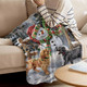Christmas Snowman Blanket Super Soft Flannel Fleece Cute Dogs Snowflake Throw Blanket Lightweight Cozy Warm Fuzzy Plush Xmas Wreath Red Green White Microfiber Blankets for Couch Bed Sofa 40x50inch