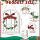 Soaoo 3 Pcs Christmas Wall Hanging Decor Wooden Decoration Front Door Window Plaque Signs Indoor Outdoor Christmas Hanging Ornament Arch with Wreath Bow for Holiday Party School Office Home Farmhouse