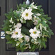 Christmas Wreaths for Front Door, Soomeir White Winter Door Wreath with Pine Cones and Flowers, for Indoors Outdoor Window Wall Farmhouse Home Decorations Decor Ornaments