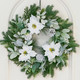 Christmas Wreaths for Front Door, Soomeir White Winter Door Wreath with Pine Cones and Flowers, for Indoors Outdoor Window Wall Farmhouse Home Decorations Decor Ornaments
