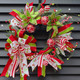 Christmas Wreaths for Front Door, Soomeir 24 Inch Christmas Wreath with Red Green Ribbons, Berries, Bows and Balls, Decor Decorations for Home Wall Window Porch Indoor Outdoor