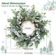 Christmas Wreath for Door, Soomeir Large Size Winter Wreaths with Berries, Christmas Poinsettia and Velvet Bow, for Home Wall Window Porch Indoor Outdoor