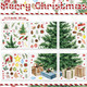 Spiareal Large Christmas Tree Wall Decals Merry Christmas DIY Watercolor Wall Stickers Peel and Stick Removable Christmas Tree Giant Wall Decals for Bathroom Living Room Offices Home Decoration