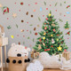 Spiareal Large Christmas Tree Wall Decals Merry Christmas DIY Watercolor Wall Stickers Peel and Stick Removable Christmas Tree Giant Wall Decals for Bathroom Living Room Offices Home Decoration