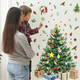 Spiareal Large Christmas Tree Wall Decals Merry Christmas DIY Watercolor Wall Stickers Peel and Stick Removable Christmas Tree Giant Wall Decals for Bathroom Living Room Offices Home Decoration