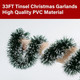 33FT Green Tinsel Christmas Garland Metallic Twist Shiny Garland for Christmas Tree Decorations, Xmas Holiday Hanging Garland for Home Indoor Outdoor Party Supplies Decor (Green, White)