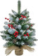Small Christmas Tree, 22 Inches Artificial Tabletop Christmas Tree with 50 Lights,Snow Flocked Mini Xmas Tree with Pinecones Berries Wood Base for Christmas Decorations Indoor Home Decor