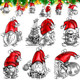 Sumind 12 Pcs Christmas Santa Gnome Ornament Solid Pewter Metal Christmas Tree Ornament DIY Craft Hanging Decoration for Home Party Decorations (Santa)