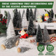30Pcs Mini Christmas Trees Artificial Christmas Tree Bottle Brush Trees with Wooden Base for Christmas Decor Christmas Party Home Table Craft Decorations(White+Silver+Dark Green)
