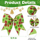 12 PCS Red Green Christmas Bows Decoration, 6 Inch Large Bow Ornaments for Christmas Tree, Bow Garland Christmas, Christmas Wreaths Bows Xmas Tree Elf Dot Bows Ribbons Ornaments for Party