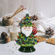Sunnyglade 11" Ceramic Christmas Tree Tabletop Christmas Tree Lights with 50 Multicolored Lights and 1 Star Toppers for Table Top Desk Classic Series Christmas Decoration