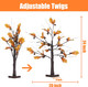 Fall Lighted Maple Tree, 24” Battery Operated Artificial Fall Foliage Tree Lights with 24 Warm White LED Timer for Thanksgiving Autumn Harvest Home Tabletop Indoor Decorations