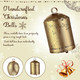 Syhood 2 Sets Giant Christmas Bells Rustic Decorative Hanging Bells Large Lucky Vintage Iron Wrought Cow Bells on Rope Xmas Home Decor s Outdoor Harmony Bells, 23.6" Length(Golden Bells, Classic)