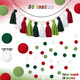 Syhood Boho Tassel Christmas Tassel Garland Wood Bead Garland with Wood Beads and 2 Pcs Western Decor Colorful Pom Pom Ball Garland for Christmas Party(Charming Colors)