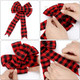 6 Counts Buffalo Plaid Bow Halloween Thanksgiving Christmas Wreath Bow 10 Inch Fall Bow for Christmas Tree Crafts DIY Bow Decoration (Red and Black)