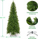 7ft Artificial Pencil Slim Christmas Tree, Includes Metal Stand, Kingswood Fir, Easy Assembly with Hinge
