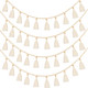 Boho Macrame Tassel Garland Hanging Banner for Classroom Cotton Tassel Home Decor Nursery Room Decorative Wall Woven Hangings for School Supplies Party Decor(4 Pieces,47.2 Inch)