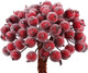 Tatuo 400 Pieces Artificial Frosted Holly Berries Fake 12 mm Mini Christmas Fruit Berry Flower Decor (Dark Red)