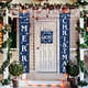 3 Piece Merry Christmas Porch Signs Christmas Buffalo Plaid Porch Banner Xmas Party Front Door Sign Joy Christmas Hanging Decors for Holiday Home Indoor Outdoor Christmas Party Favor (Blue and Black)